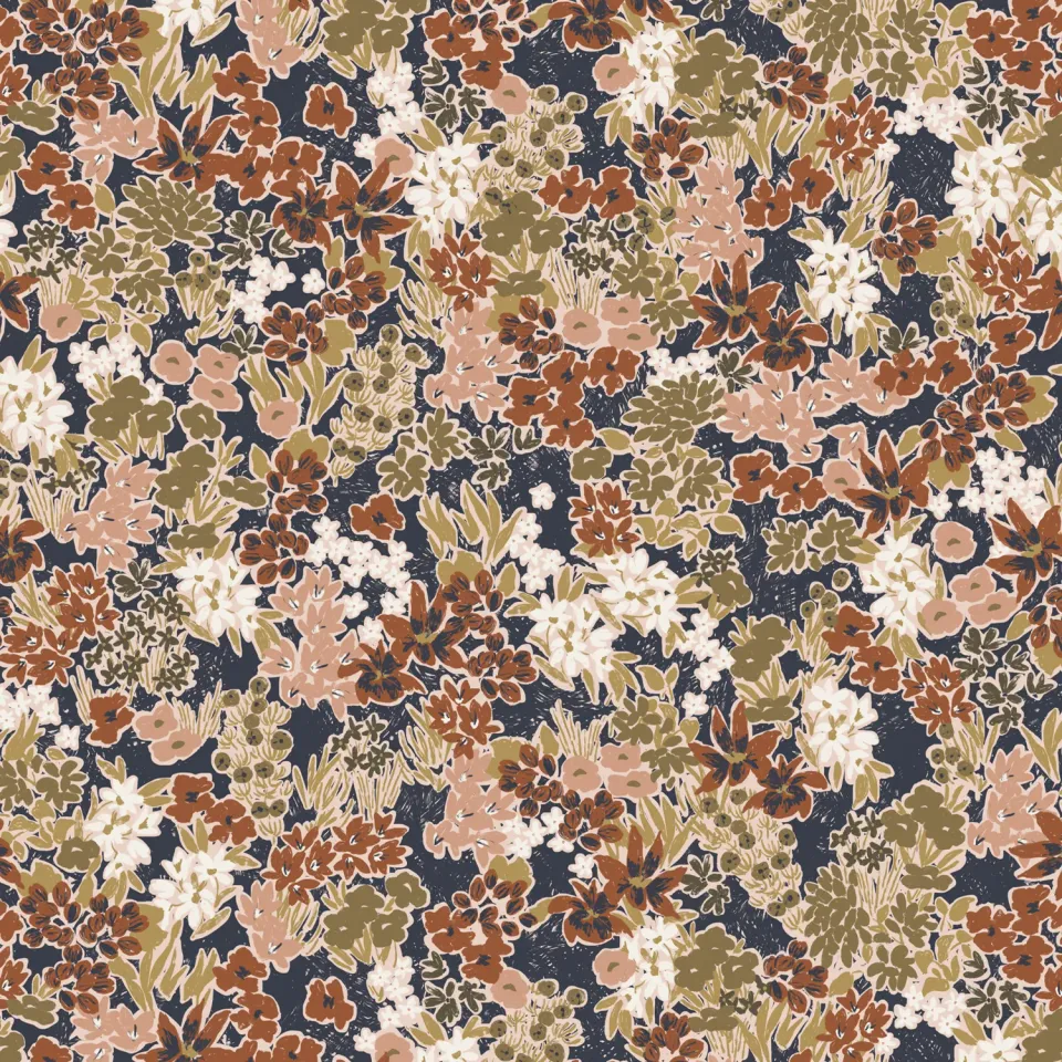 La Maison Naïve Prairie Denim échantillon satin coton