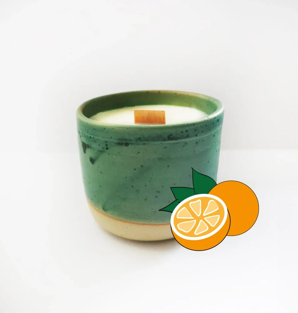 Tribu Indigo Orange douce bougie parfumée 30h mèche bois
