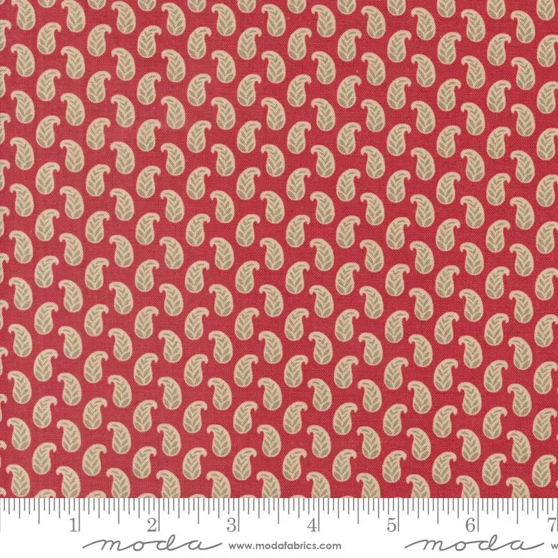 French General Rouenneries Trois Rouge 13967 16 tissu coton