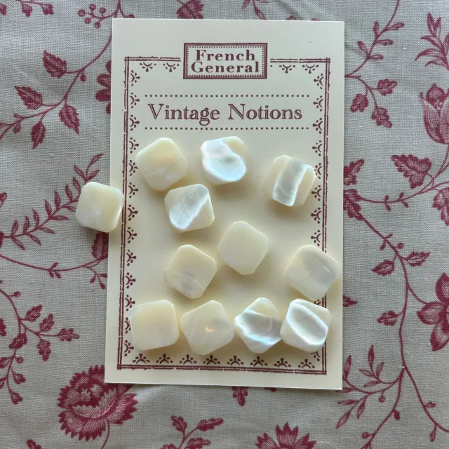 French General boutons nacre carrés 15 mm lot de 12 vintage