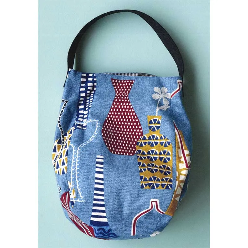 Yoko Saito My 15 Bags sac vertical A kit bleu coton