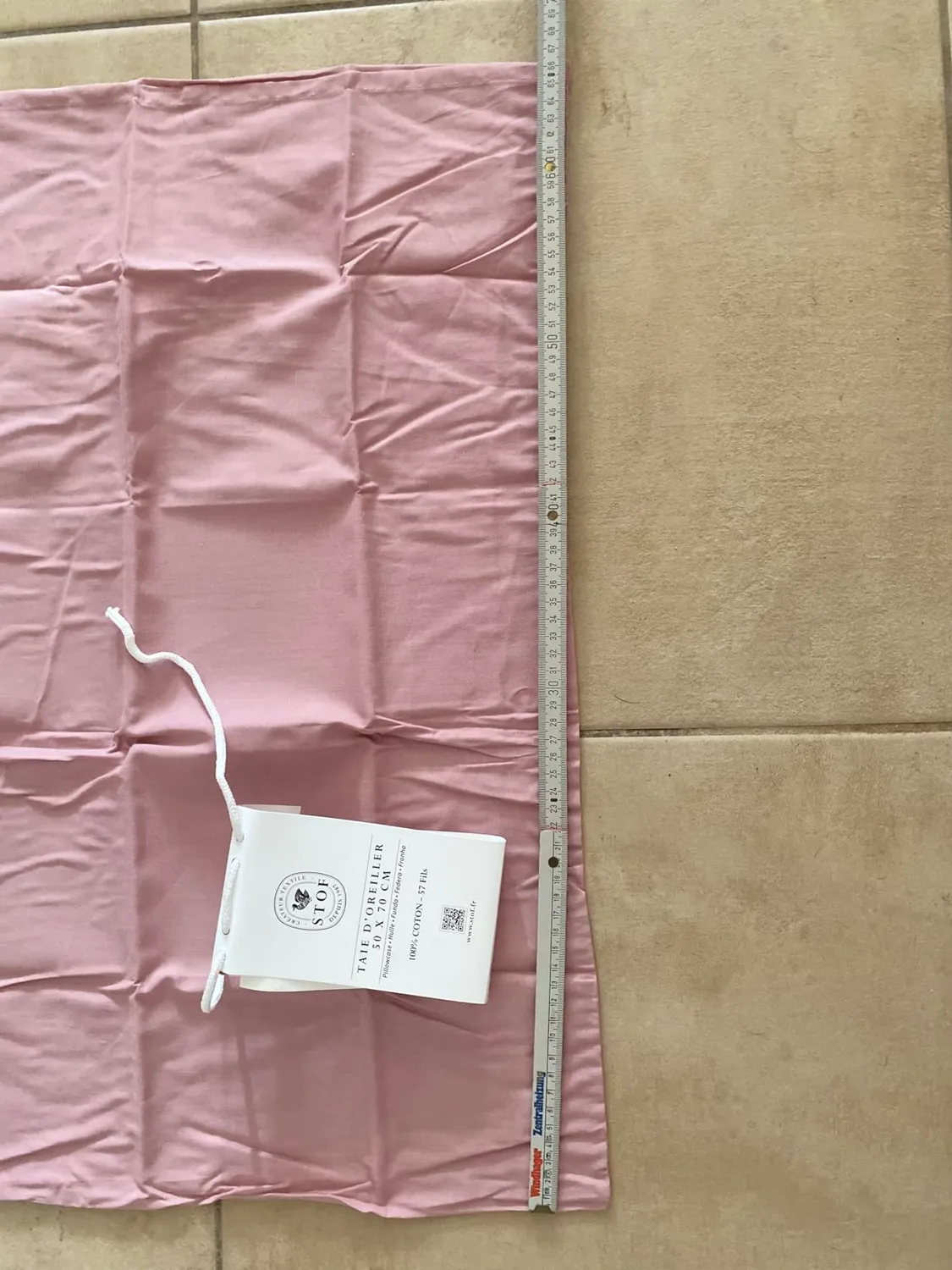 STOF Eden taie d’oreiller 50x70 vieux rose coton