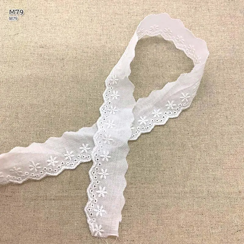 Yoko Saito M79 dentelle coton blanc 16 mm au mètre