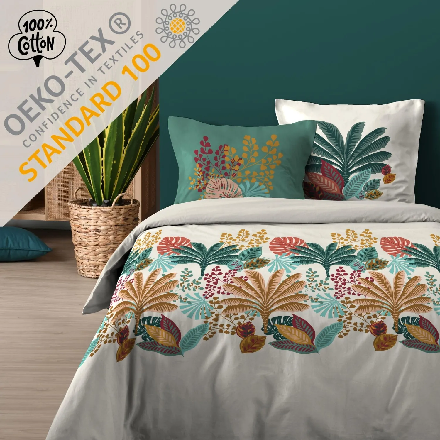 Stof Djibouti housse couette 240x220 multicolore coton taies