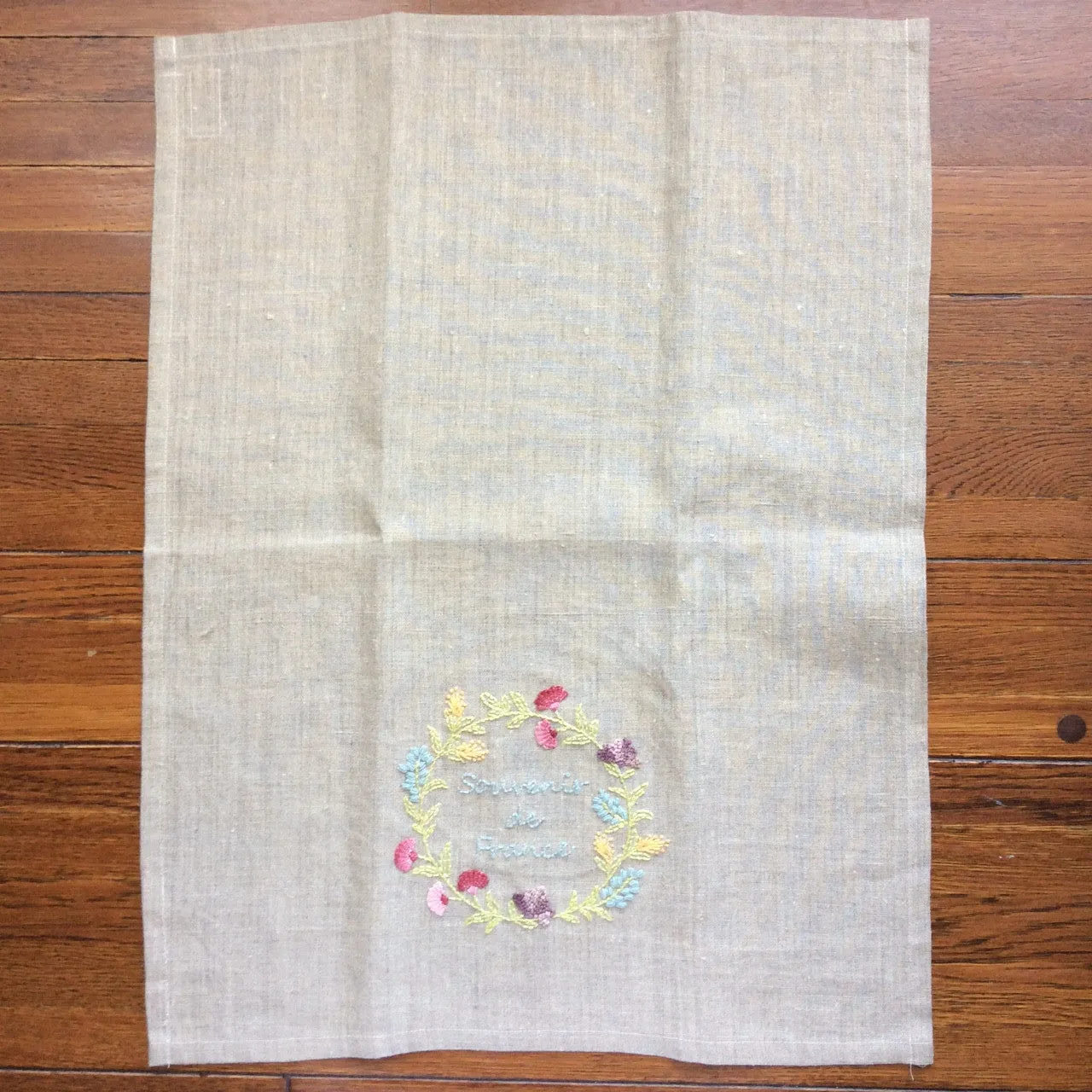 French General Souvenir de France kit broderie torchon lin 46x61 cm