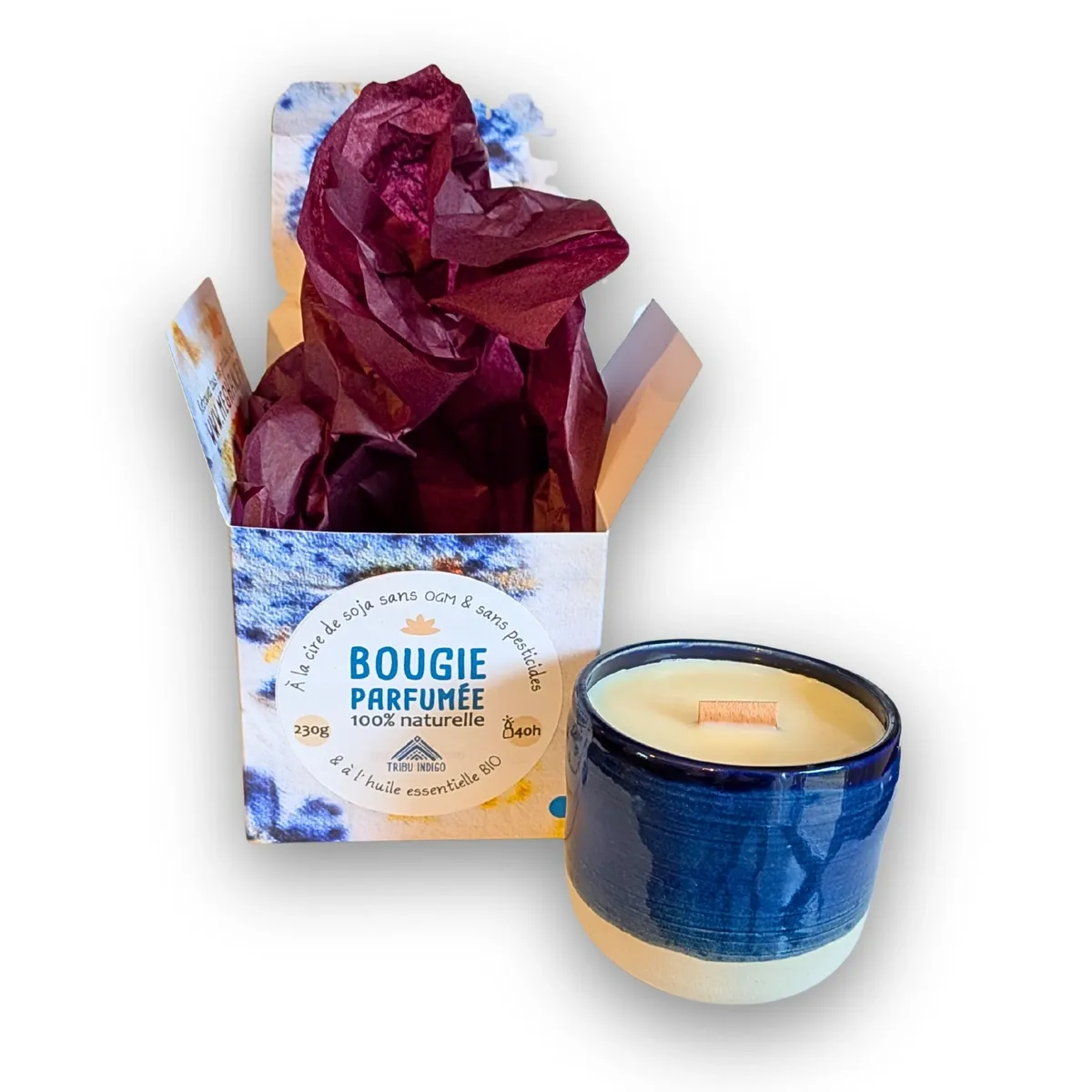 Bougie parfumée pin sylvestre artisanale 40h pot céramique
