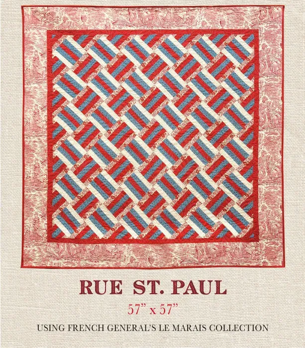 French General Le Marais Rue St Paul patron quilt 145x145 cm