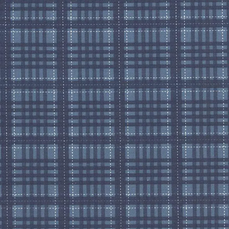Yoko Saito 2026-01-A14 tissu coton carreaux bleus au mètre