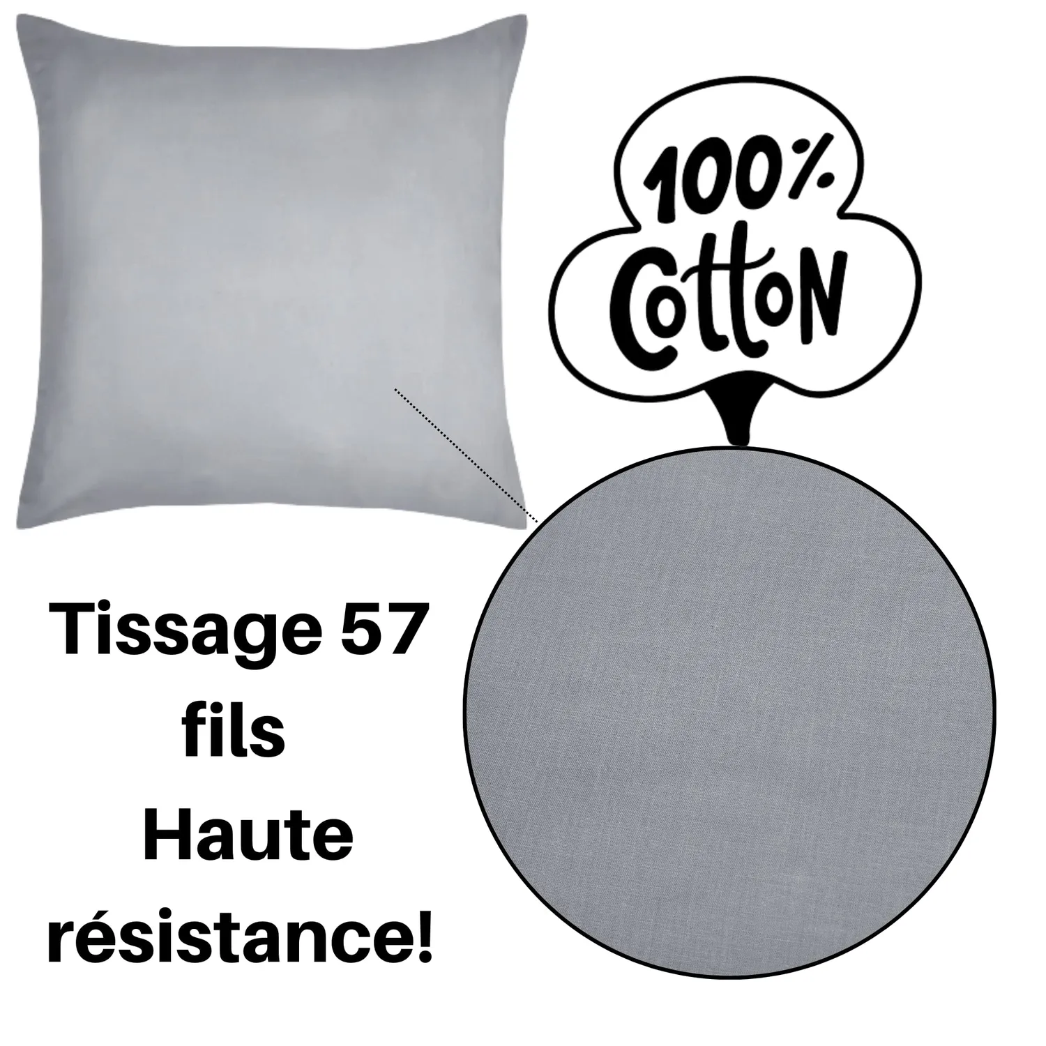 Stof Eden taie d'oreiller 63x63 cm souris coton
