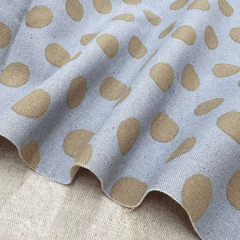 Yoko Saito 2026-03-A19 tissu coton lin pois bleu