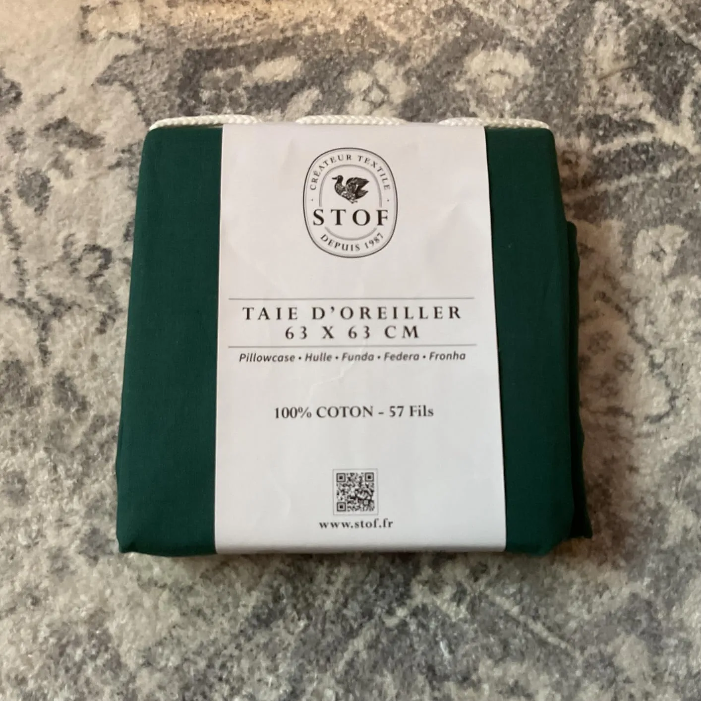 Stof Eden taie oreiller eucalyptus 63x63 cm coton