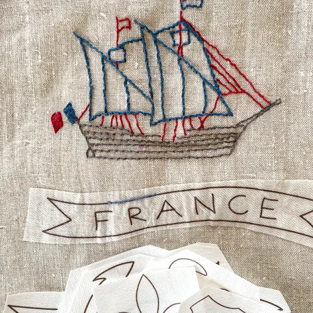 French General French Souvenir motifs broderie autocollants x12
