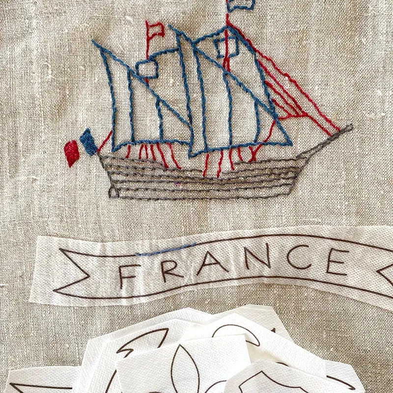 French General French Souvenir motifs broderie autocollants x12