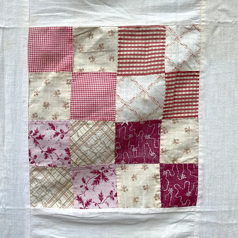 French General 16-Patch dessus de quilt ancien 1910 147 cm