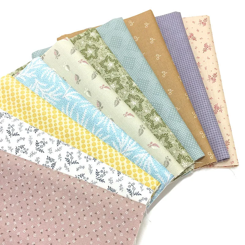 Yoko Saito Quilt Party lot 10 tissus USA mini coupes pâle