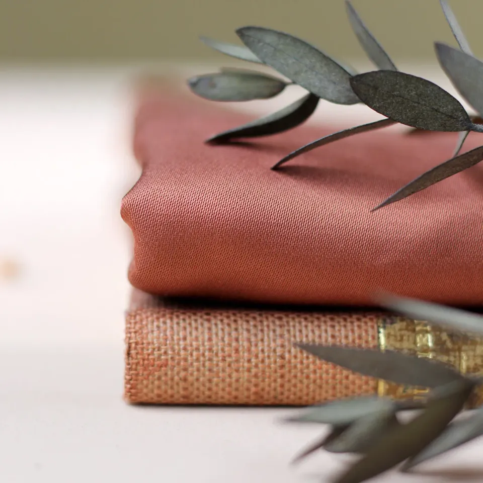 La Maison Naïve Satin de Viscose tissu uni sienne