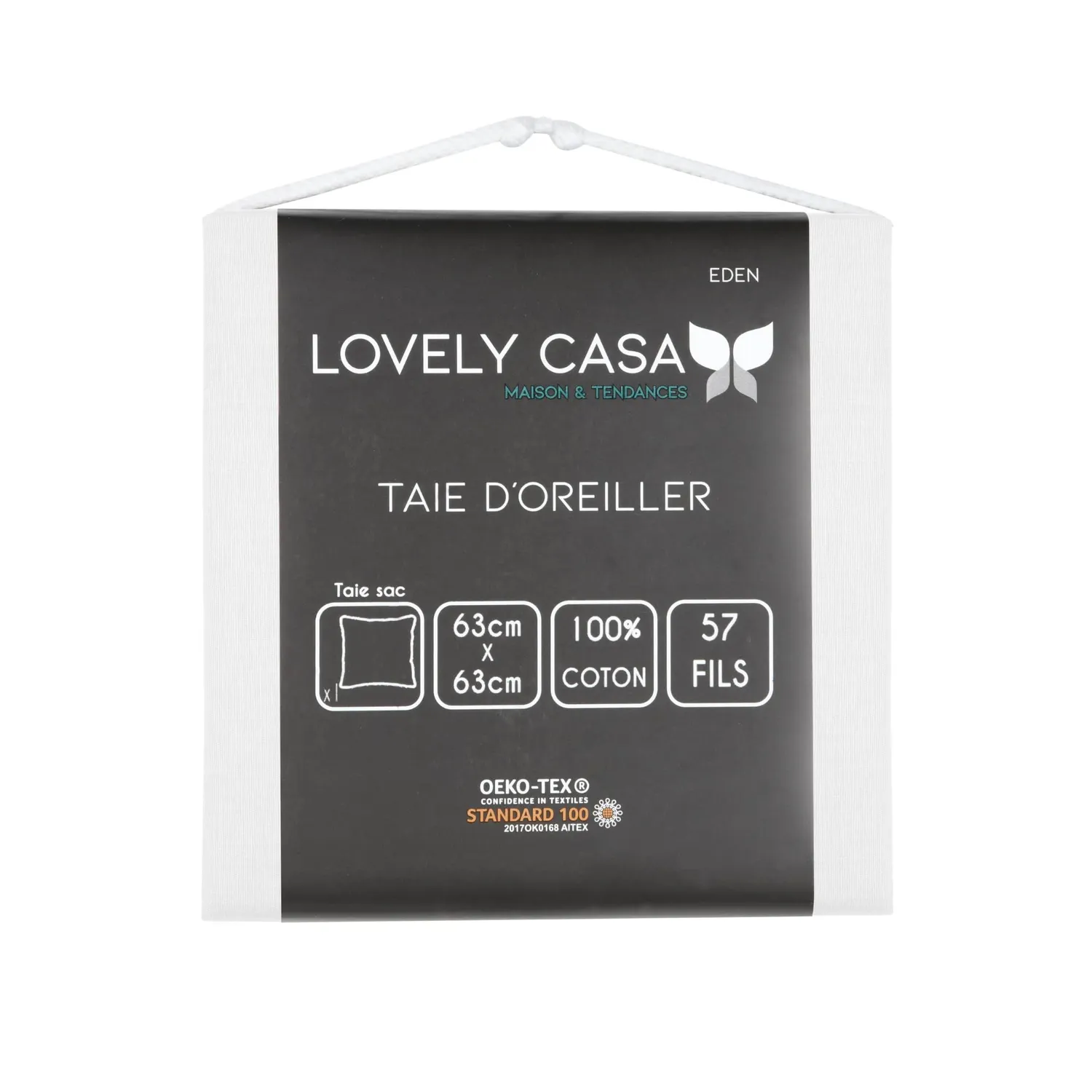 STOF Eden taie oreiller 63x63 cm blanc coton