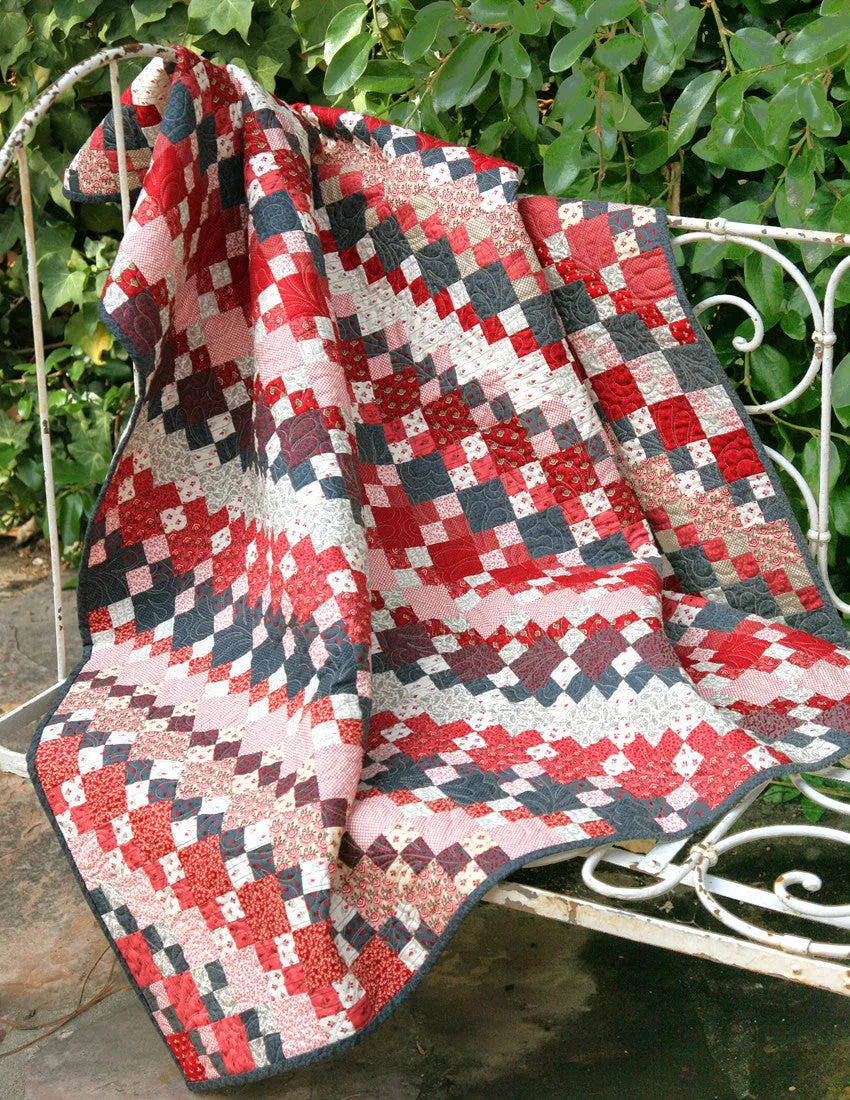 French General Petite Dauphine patron quilt 52" imprimé classique