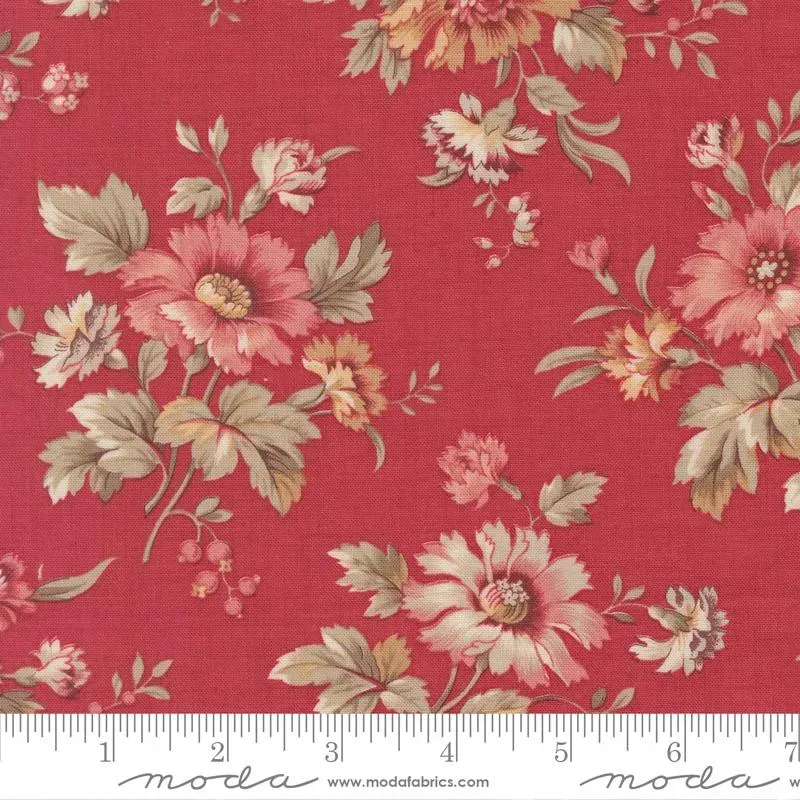 French General Joie De Vivre 13981 13 tissu coton rouge au mètre