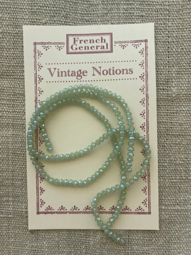 French General Perles verre celadon facettées 4 mm 2 brins
