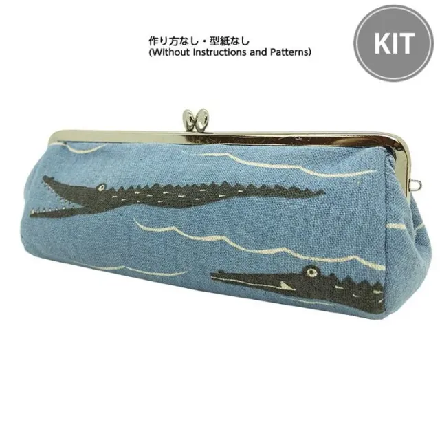 Yoko Saito Purse Pen Case kit trousse fermoir croco