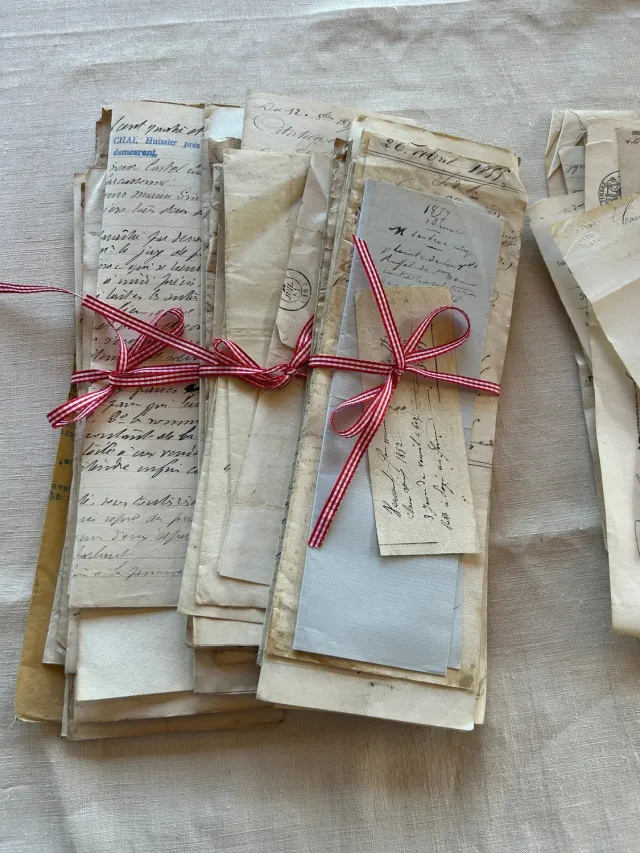 French General papiers français XIXe lot 12 feuilles anciens