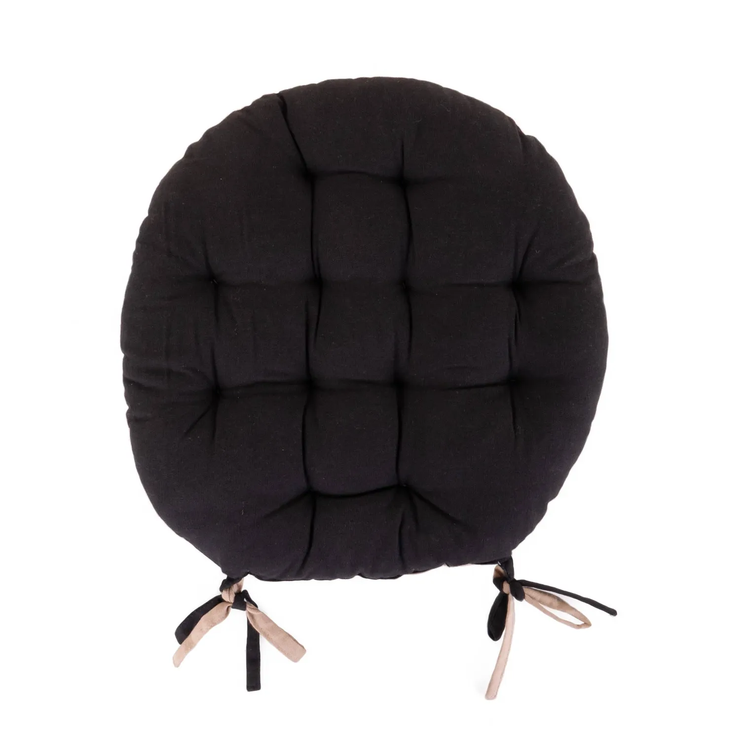 STOF Duo galette de chaise ronde Ø38 cm noir lin coton