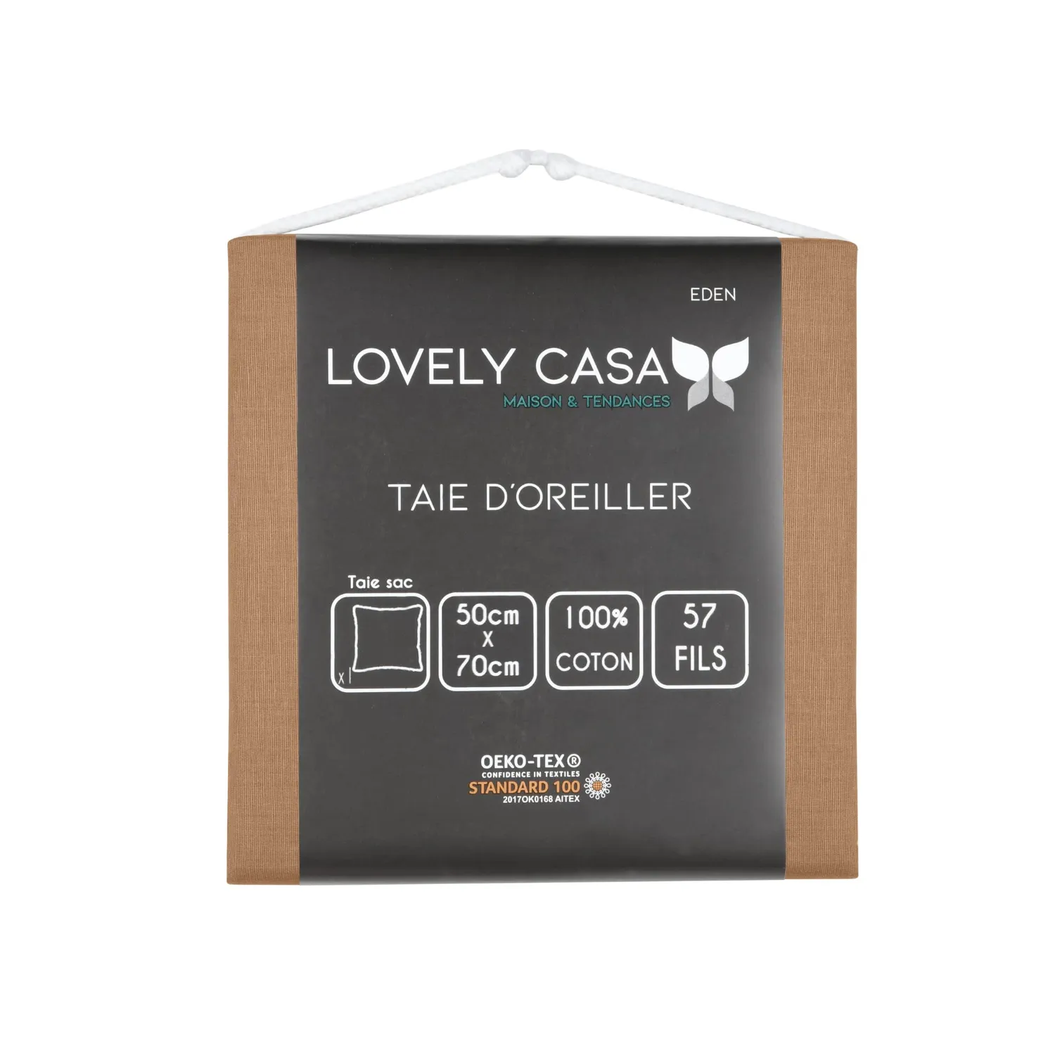 STOF Eden taie d'oreiller coton curry 50x70 cm