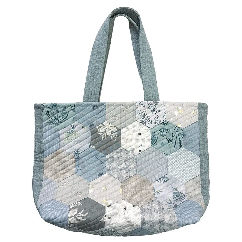 Yoko Saito Tote Bag Hexagone kit sac bleu