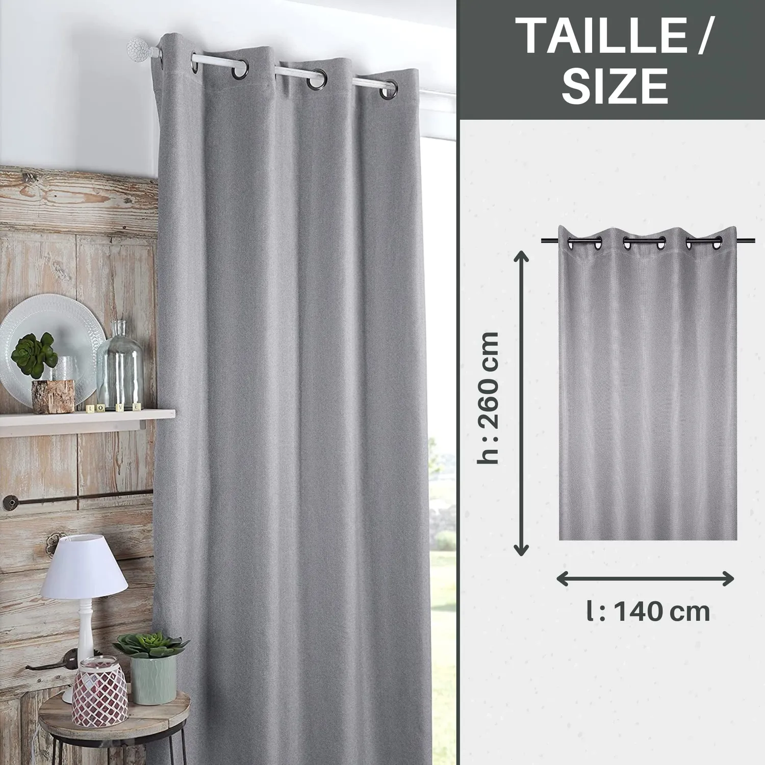 Stof Copenhague 140x160 rideau occultant perle polyester