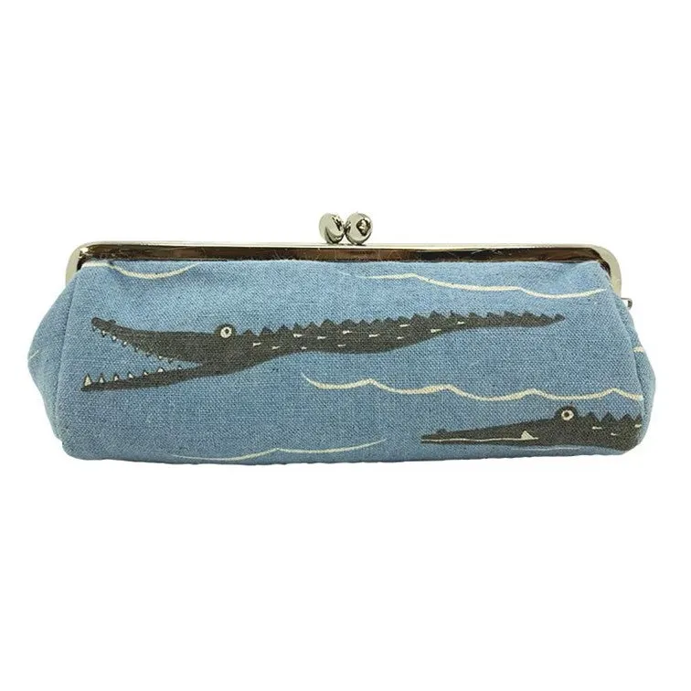 Yoko Saito Purse Pen Case kit trousse fermoir croco
