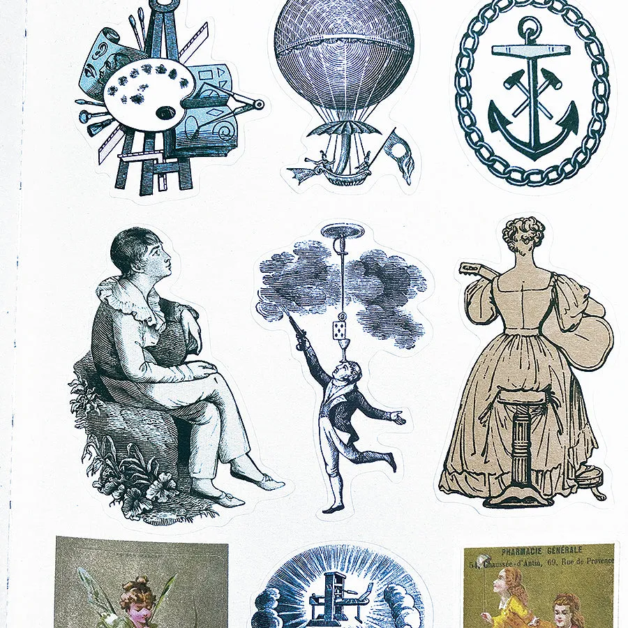 French General The Antiquarian livre stickers vintage