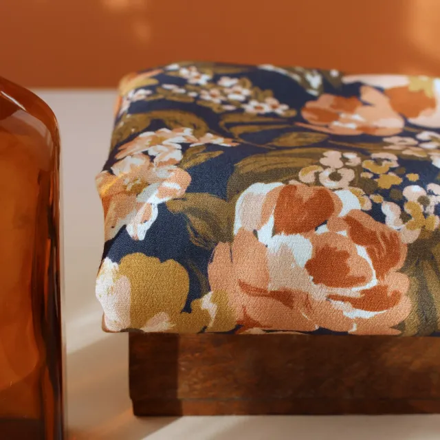 La Maison Naïve Crêpe Marocain Jardin Denim tissu viscose au mètre