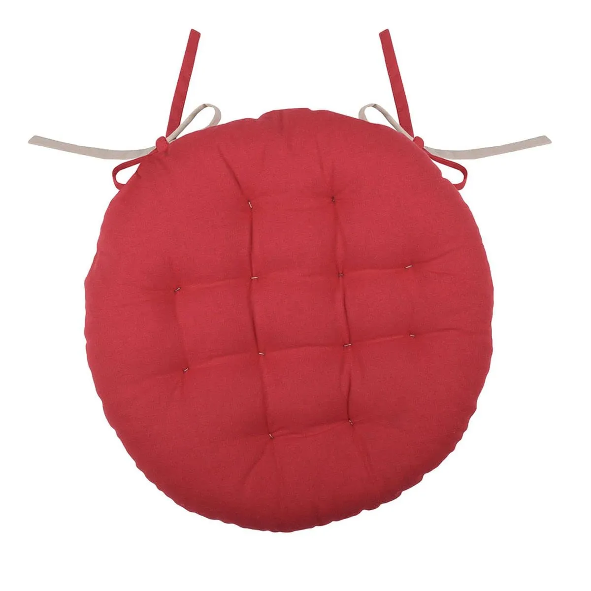 STOF Duo galette de chaise Ø 38 cm rouge lin coton