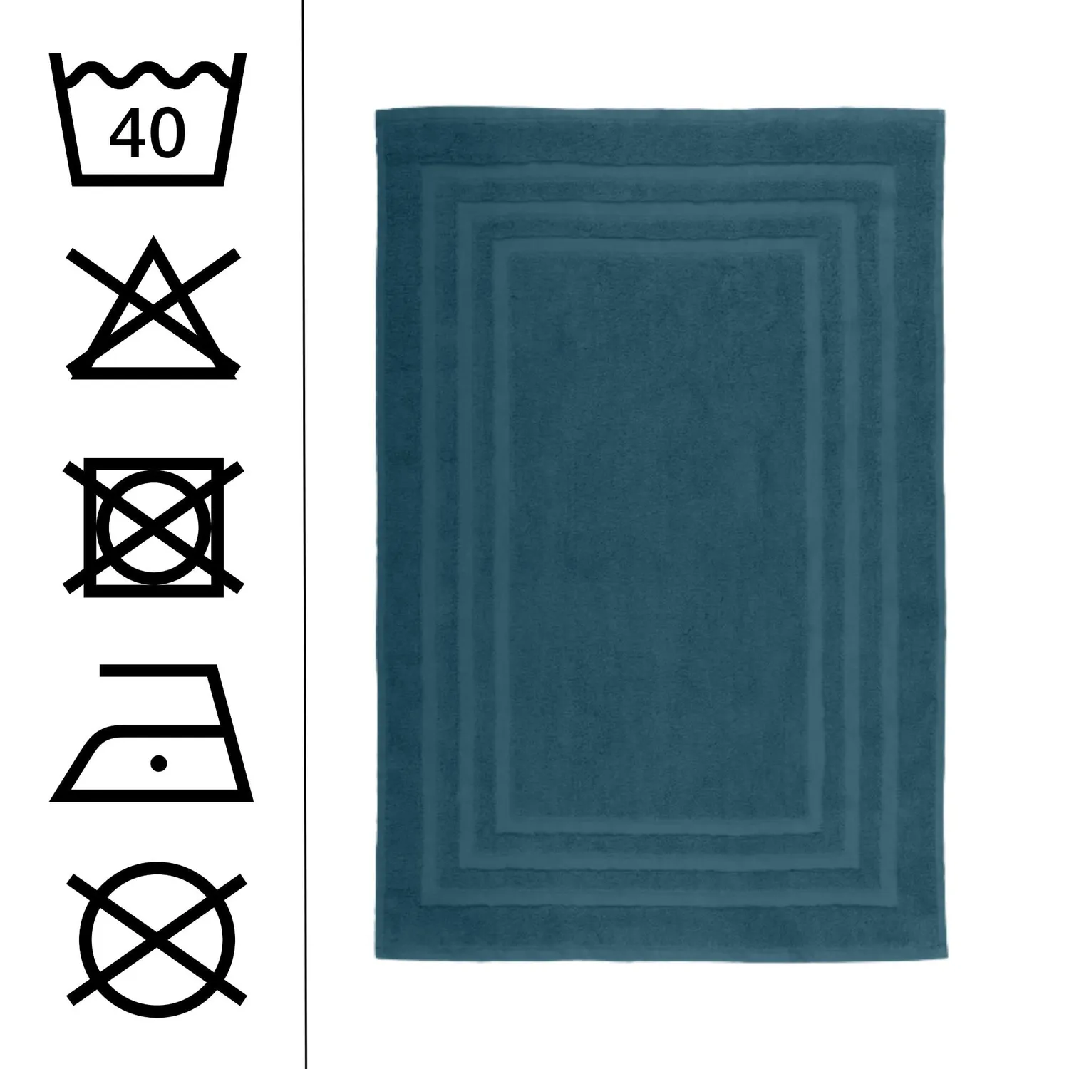 Stof Lagune tapis de bain 45x70 cm pétrole coton bio