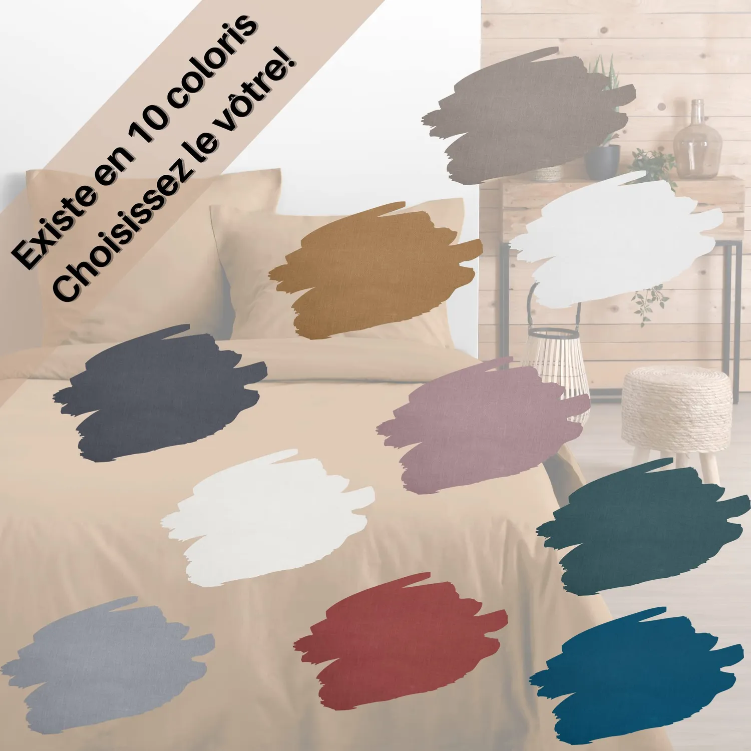 STOF Eden taie de traversin 45x185 curry coton