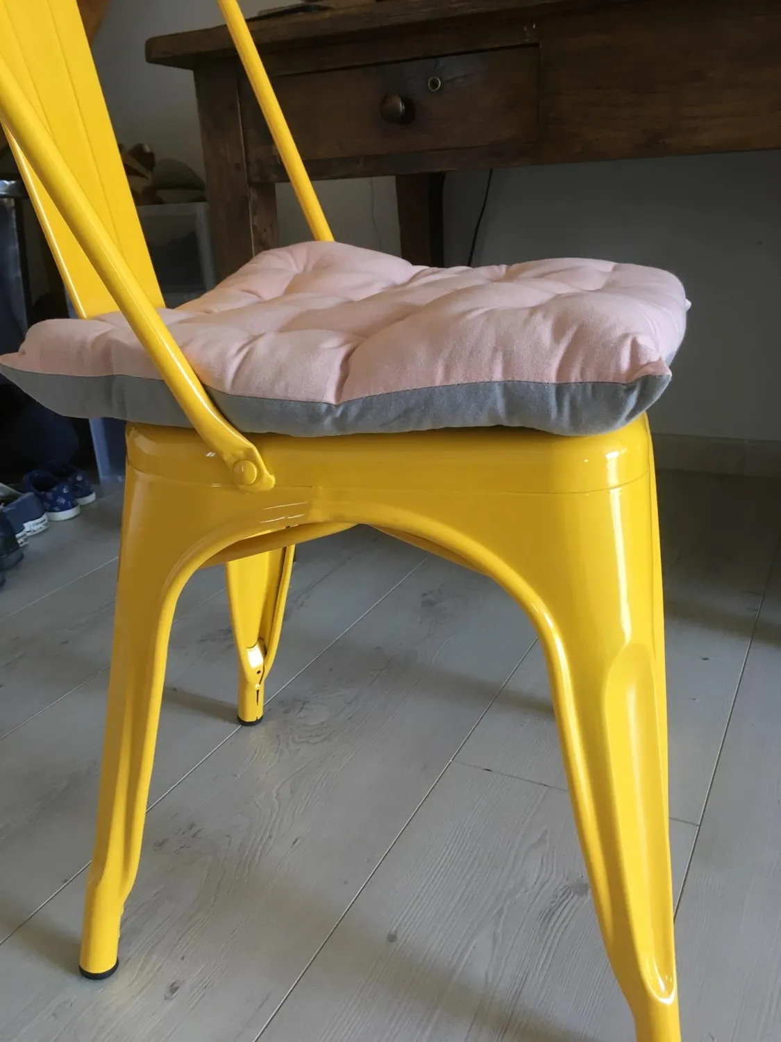 STOF Duo galette de chaise 40x40 cm poudre souris coton