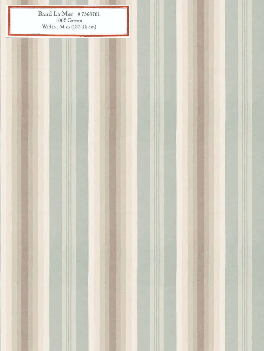 French General Bande La Mer tissu ameublement rayé bleu
