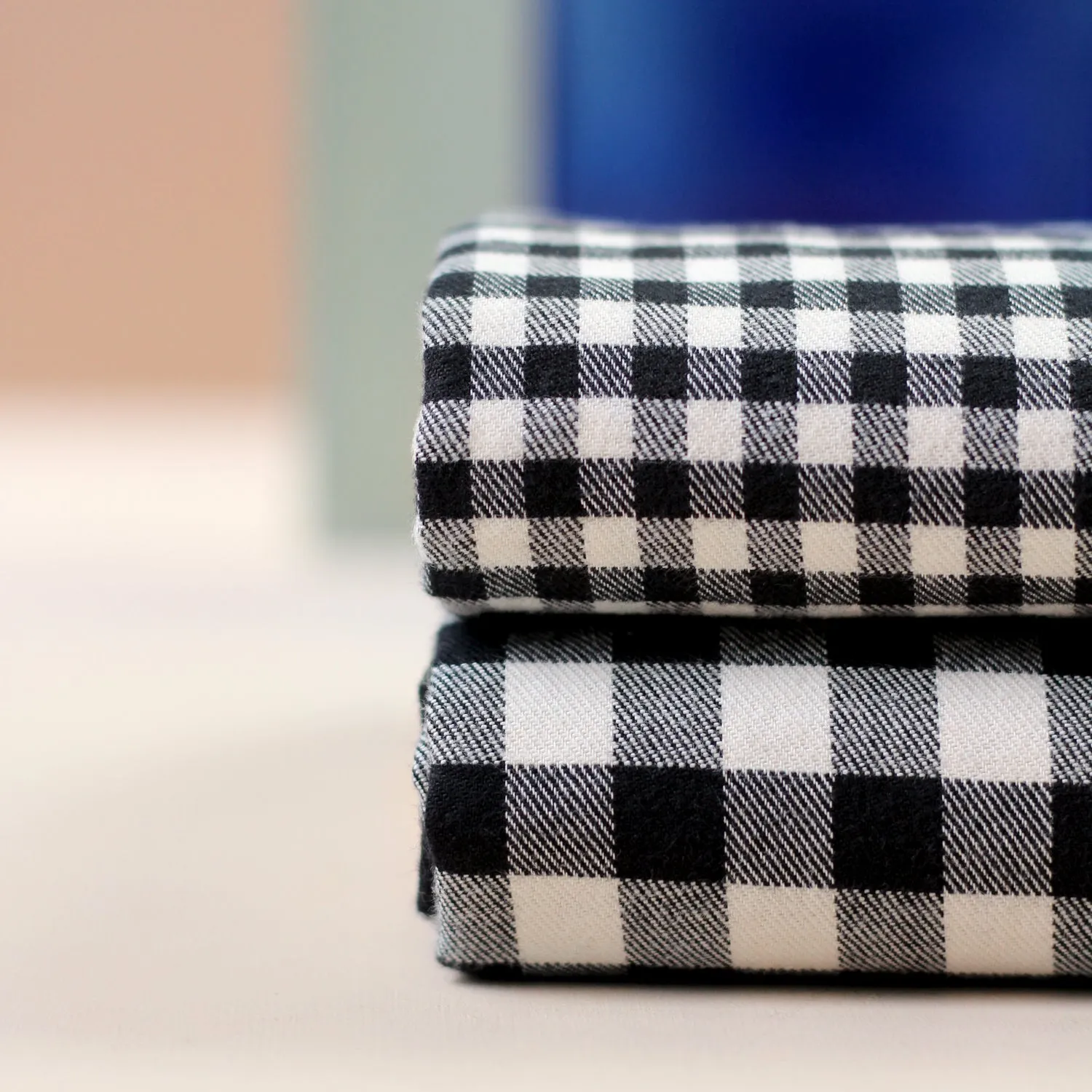 La Maison Naïve Vichy Petits Carreaux tissu flanelle noir cassé