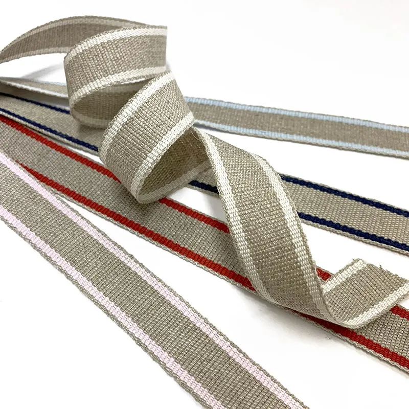 Yoko Saito BEL-1467 ruban lin coton écru 20 mm au mètre