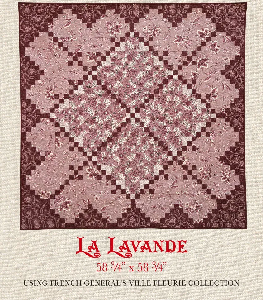 French General Ville Fleurie La Lavande patron quilt imprimé lavande