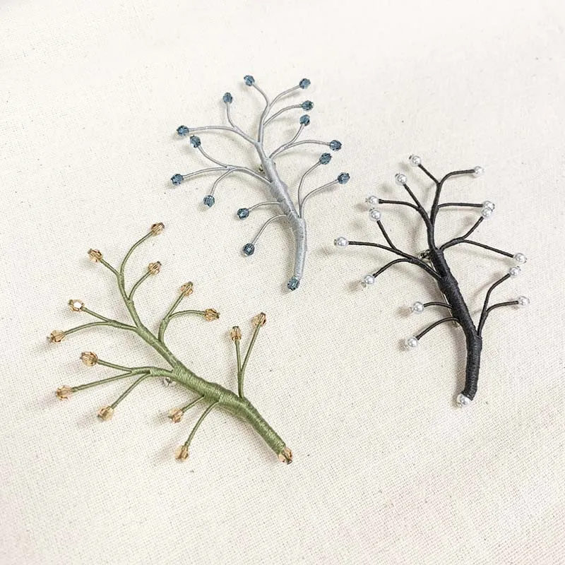 Yoko Saito Set 3 broches perlées kit couture A B C