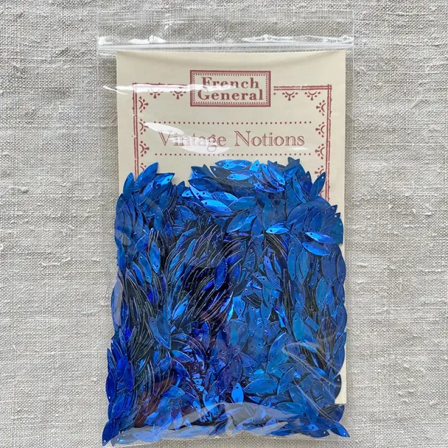 French General paillettes losange bleu cobalt vintage x1000