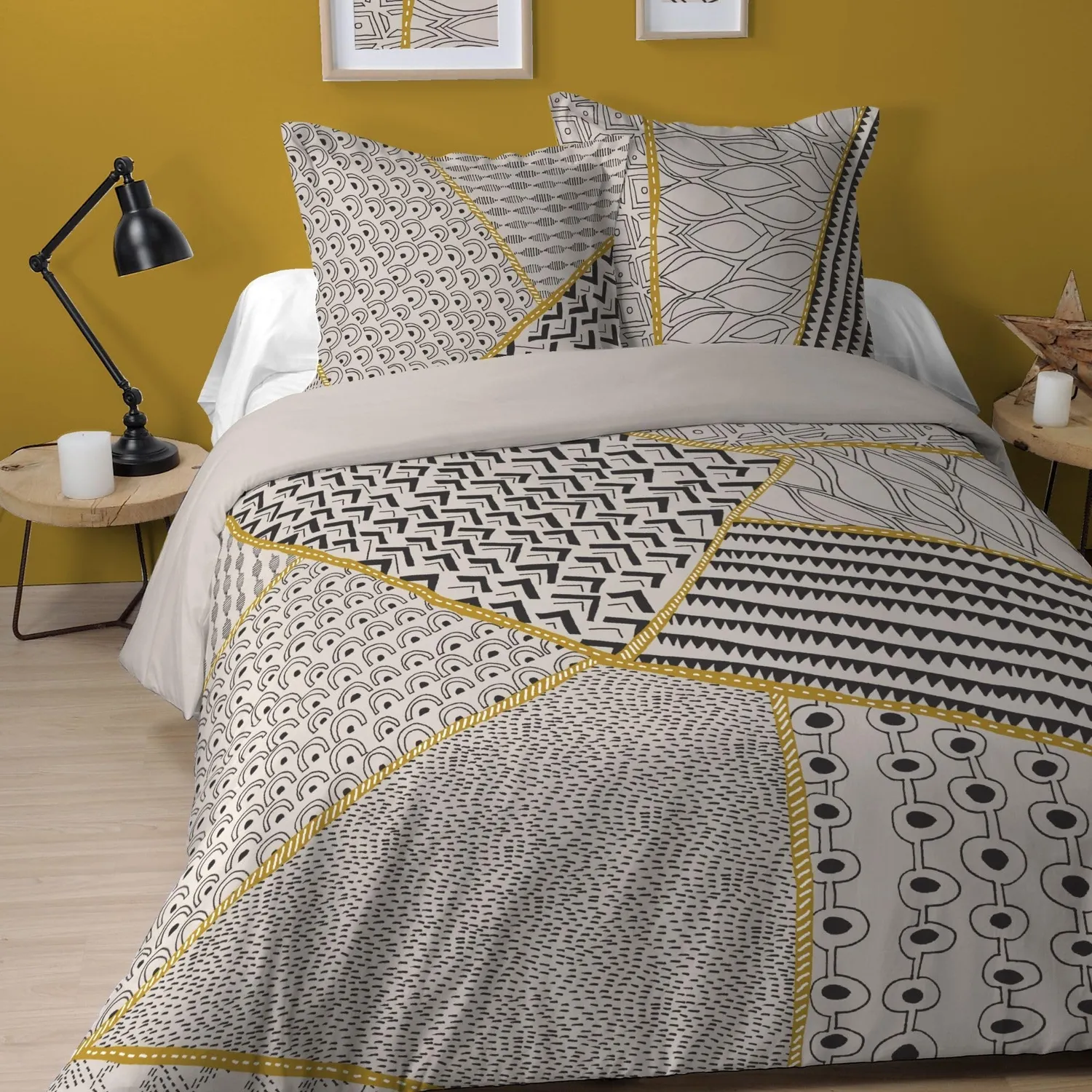 Stof Fresno parure housse couette 240x220 jaune
