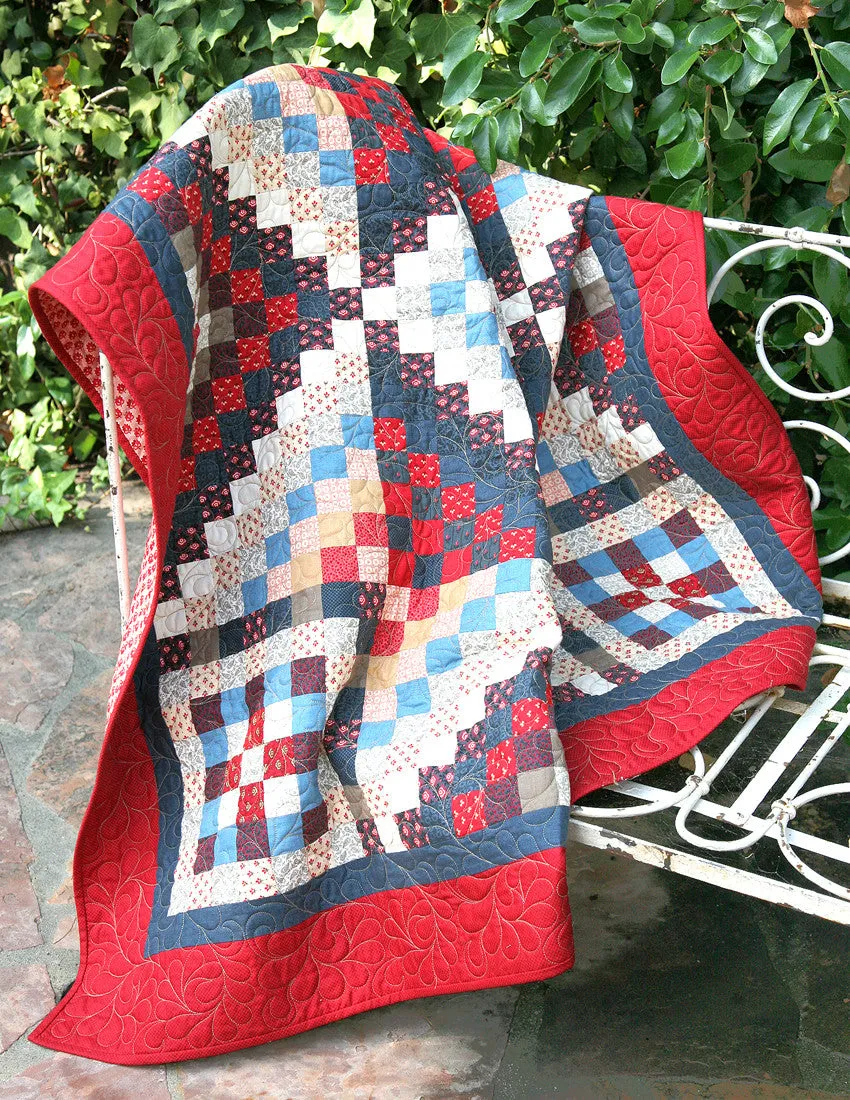 French General Petite Prints Deux Petite Etoile patron quilt 60,5"