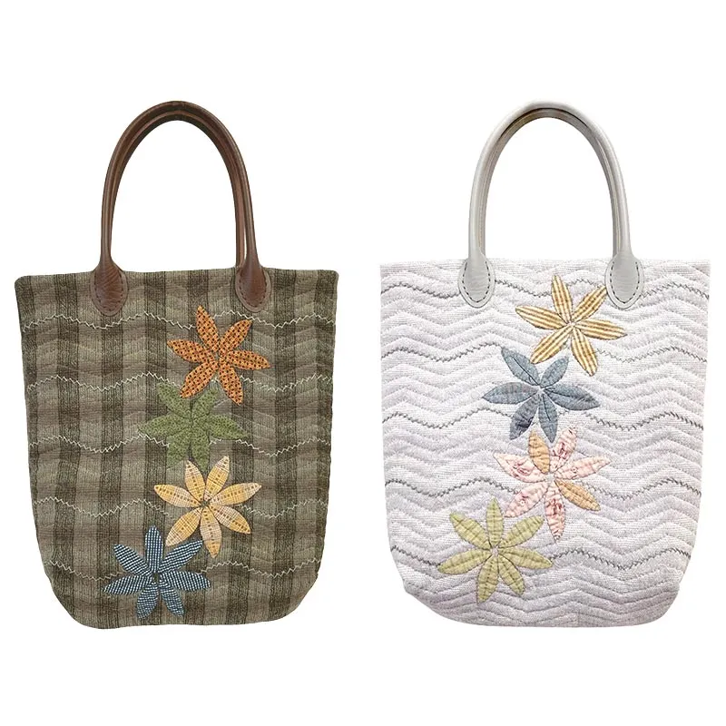 Yoko Saito Flower Applique Bag kit sac marron appliqué