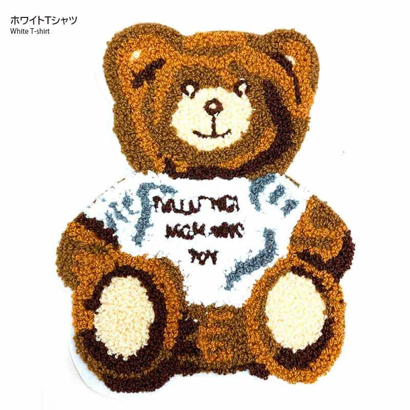 Yoko Saito écusson ours teddy à coudre t-shirt blanc grand