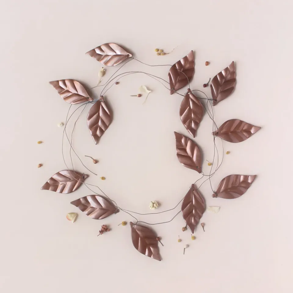 La Maison Naïve Guirlande Feuilles Cuivre métal 10 feuilles