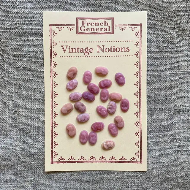 French General camées cabochons verre rose vintage lot 24