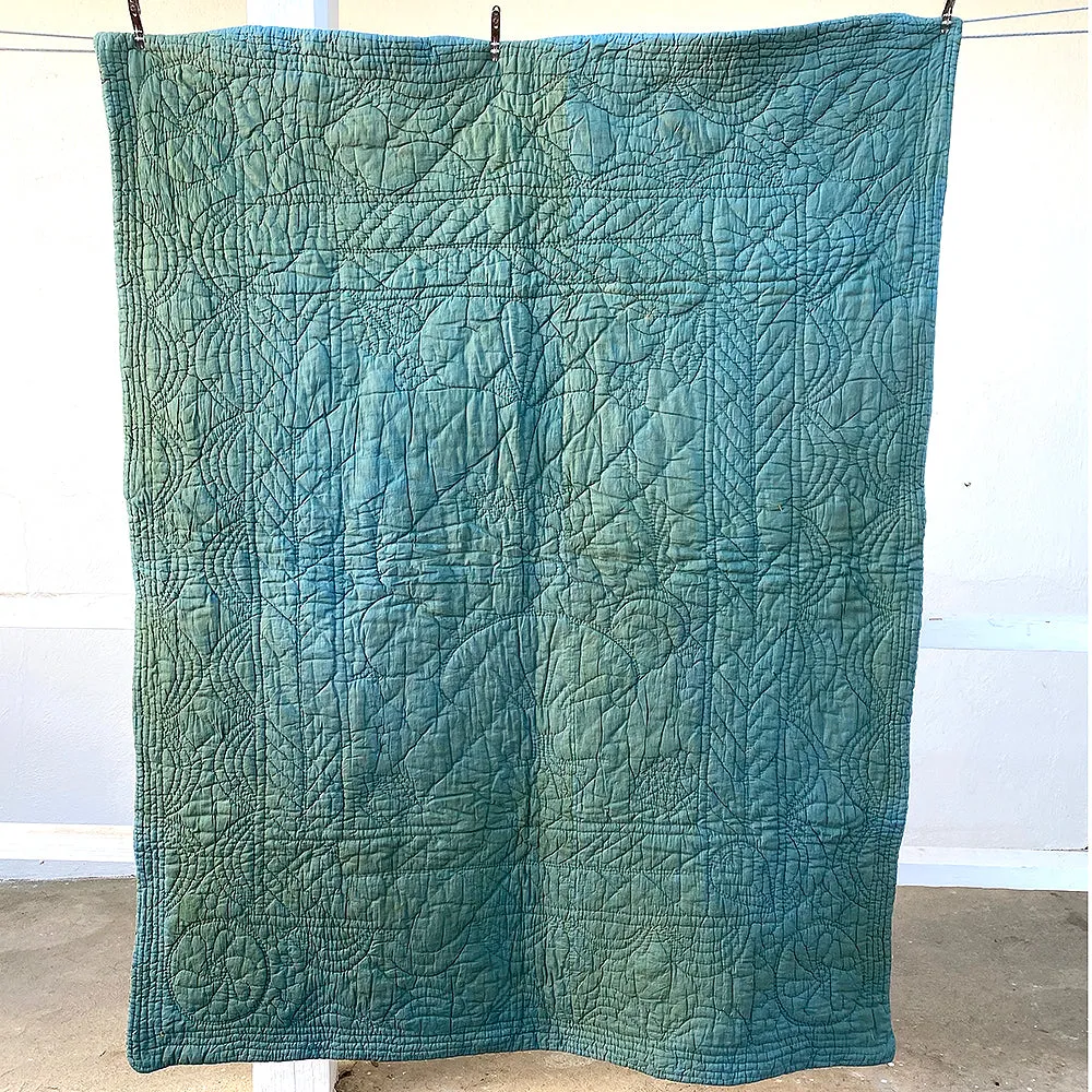 French General Boutis floral français quilt ancien 62x48